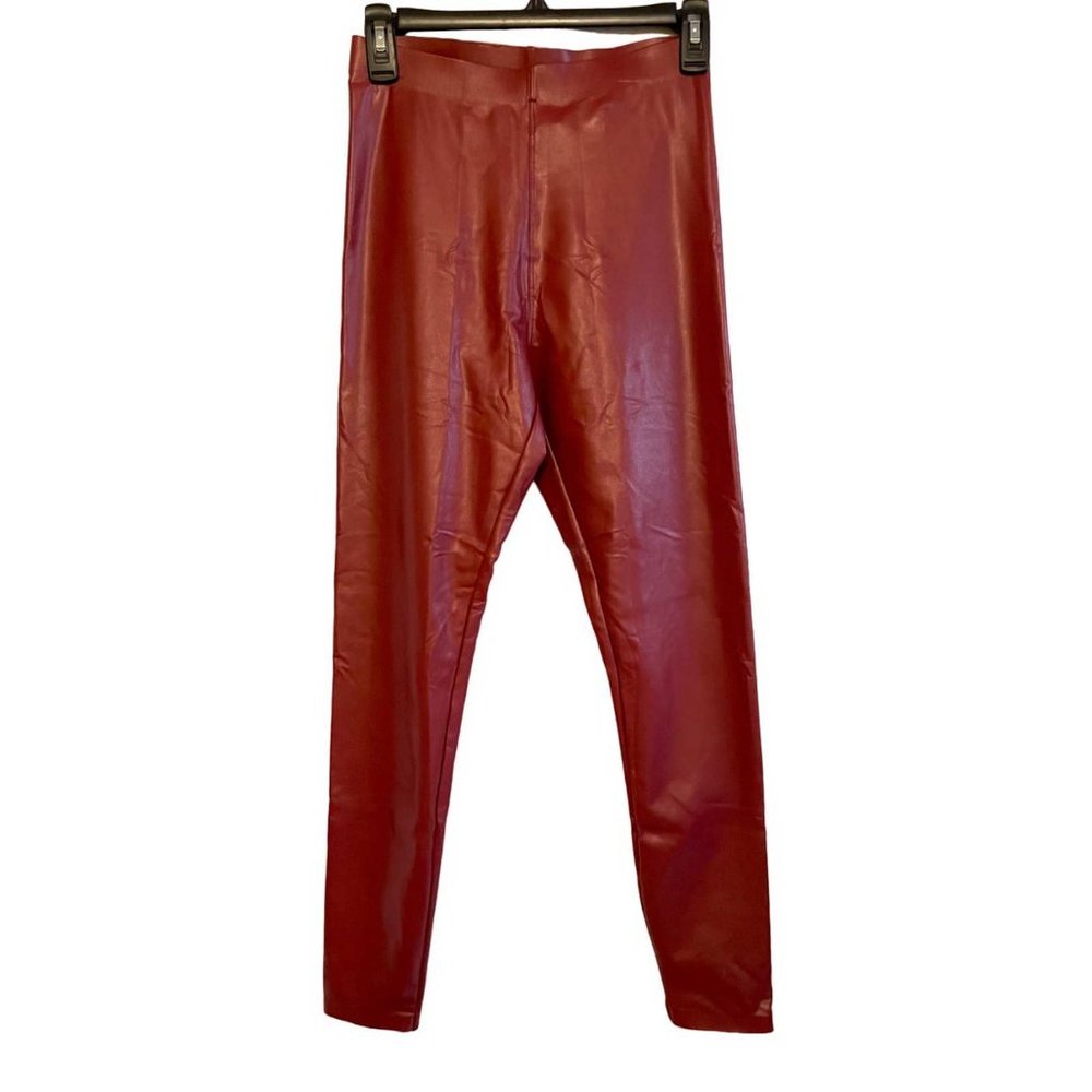 HUE Leatherette High-Rise Leggings SMALL (866) - Picture 4 of 8